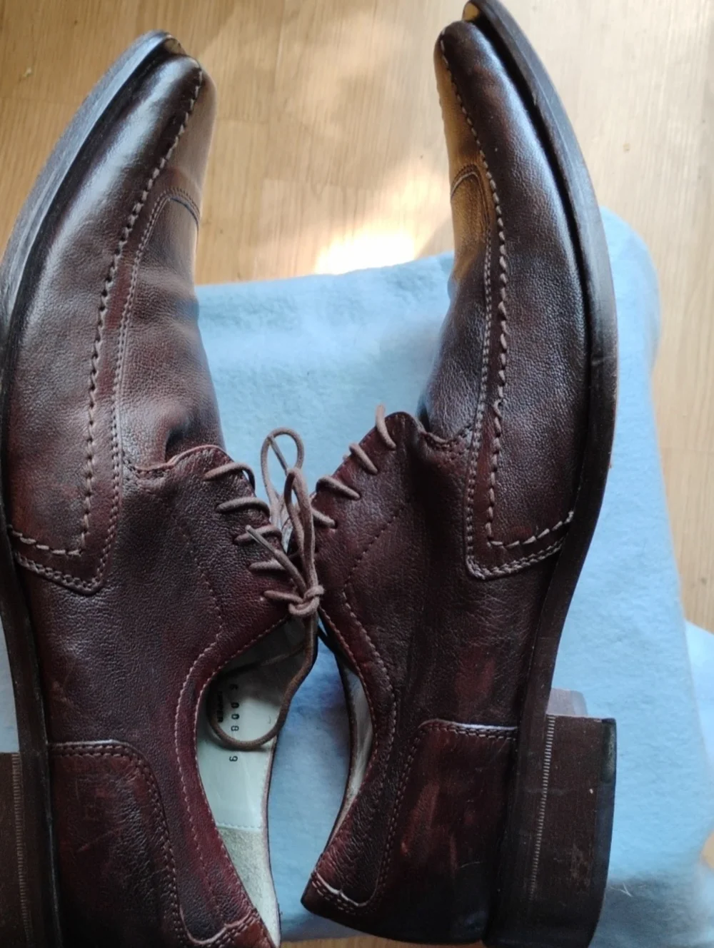 Kenneth Cole Men’s Dark Brown Leather Lace-Up Dress Oxfords Made In Italy